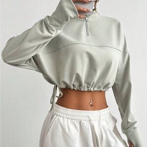 Women's Sage Green Cropped Top
